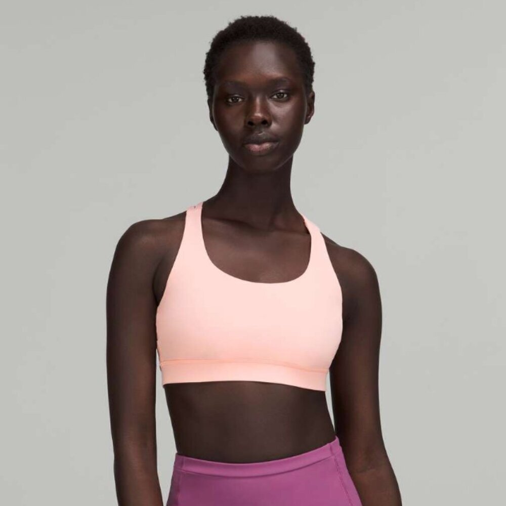 Lululemon Energy Bra *Medium Support, B–D Cups Dew Pink